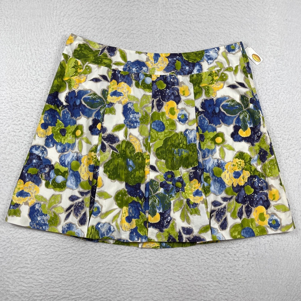 Talbots Floral A-Line Skirt Womens 24W Multicolor Cotton Watercolor Print NWT‎
